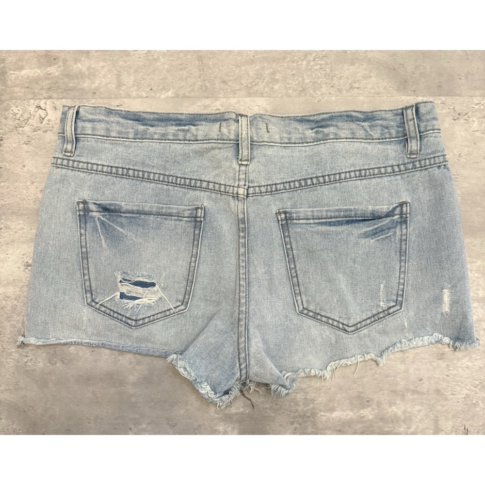 Free People FP Denim Runaway Cut Off Shorts Light Wash Button Fly 5-Pocket 28 - Picture 2 of 4
